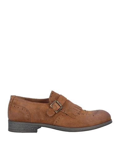 Shop Berna Man Loafers Camel Size 9 Soft Leather In Beige