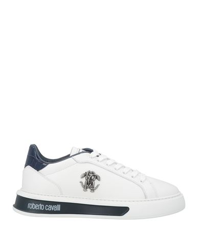 Roberto Cavalli Man Sneakers White Size 13 Soft Leather