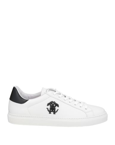 Roberto Cavalli Man Sneakers White Size 9 Soft Leather