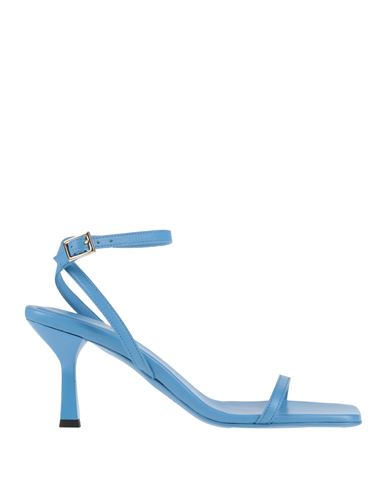 SEMICOUTURE SEMICOUTURE WOMAN SANDALS AZURE SIZE 9 LEATHER 