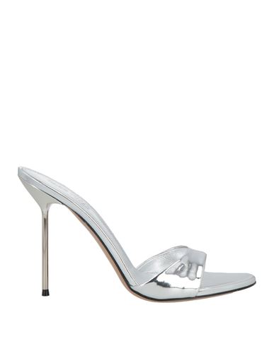 Paris Texas Woman Sandals Silver Size 7.5 Soft Leather In Gray