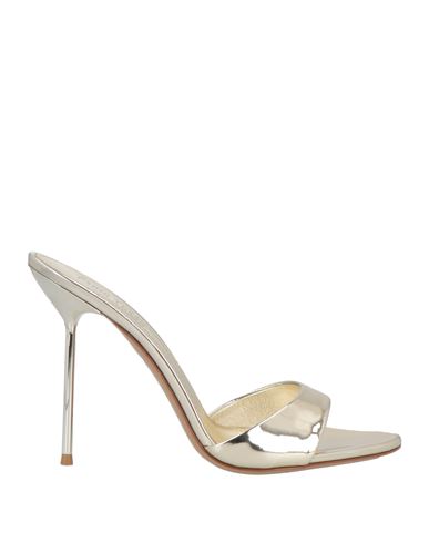 Paris Texas Woman Sandals Platinum Size 11 Soft Leather In Gold