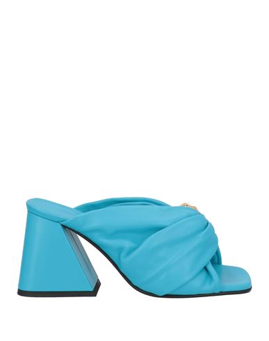 Jw Anderson Woman Sandals Azure Size 10 Lambskin In Blue