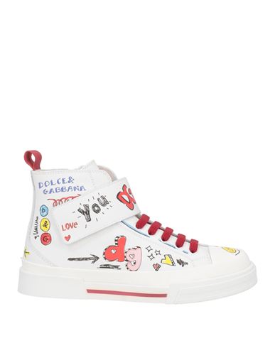 Shop Dolce & Gabbana Toddler Girl Sneakers White Size 10c Calfskin, Polyurethane, Polyester, Cotton