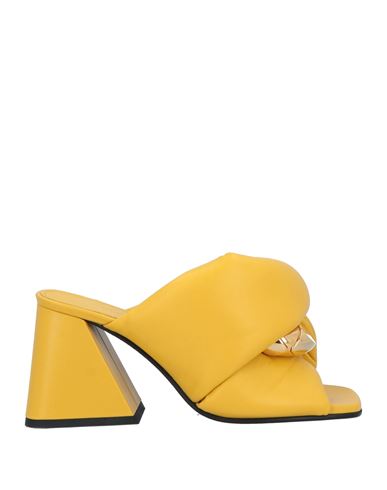 Jw Anderson Woman Sandals Ocher Size 6 Lambskin In Yellow