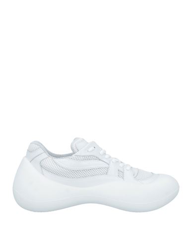 Jw Anderson Woman Sneakers White Size 8 Calfskin, Textile Fibers