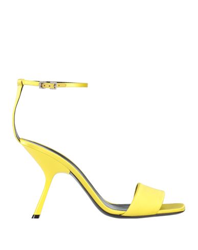 Evangelie Smyrniotaki X Sergio Rossi Woman Sandals Yellow Size 10 Textile Fibers