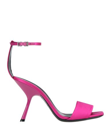 Evangelie Smyrniotaki X Sergio Rossi Woman Sandals Fuchsia Size 6 Textile Fibers In Pink