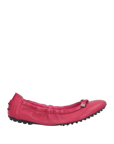 Shop Tod's Woman Ballet Flats Garnet Size 7.5 Soft Leather In Red
