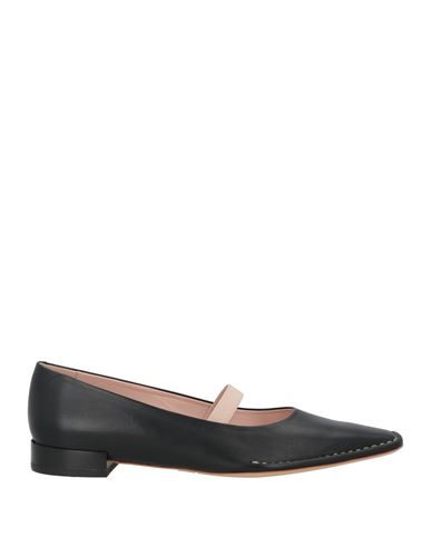 TOD'S TOD'S WOMAN BALLET FLATS BLACK SIZE 5 SOFT LEATHER 