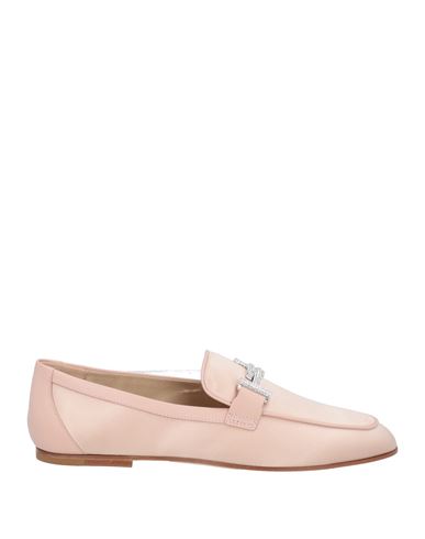 Tod's Woman Loafers Pastel Pink Size 5 Soft Leather, Textile Fibers
