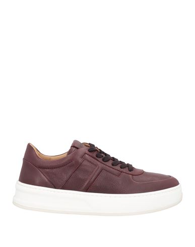 Shop Tod's Man Sneakers Burgundy Size 6.5 Leather In Red
