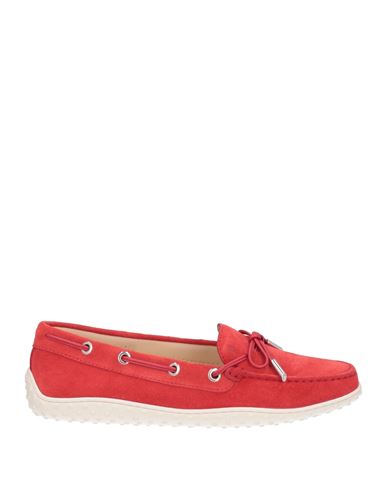 Tod's Woman Loafers Red Size 7 Soft Leather