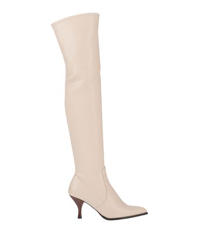 Zinda Woman Knee Boots Ivory Size 9 Soft Leather In White