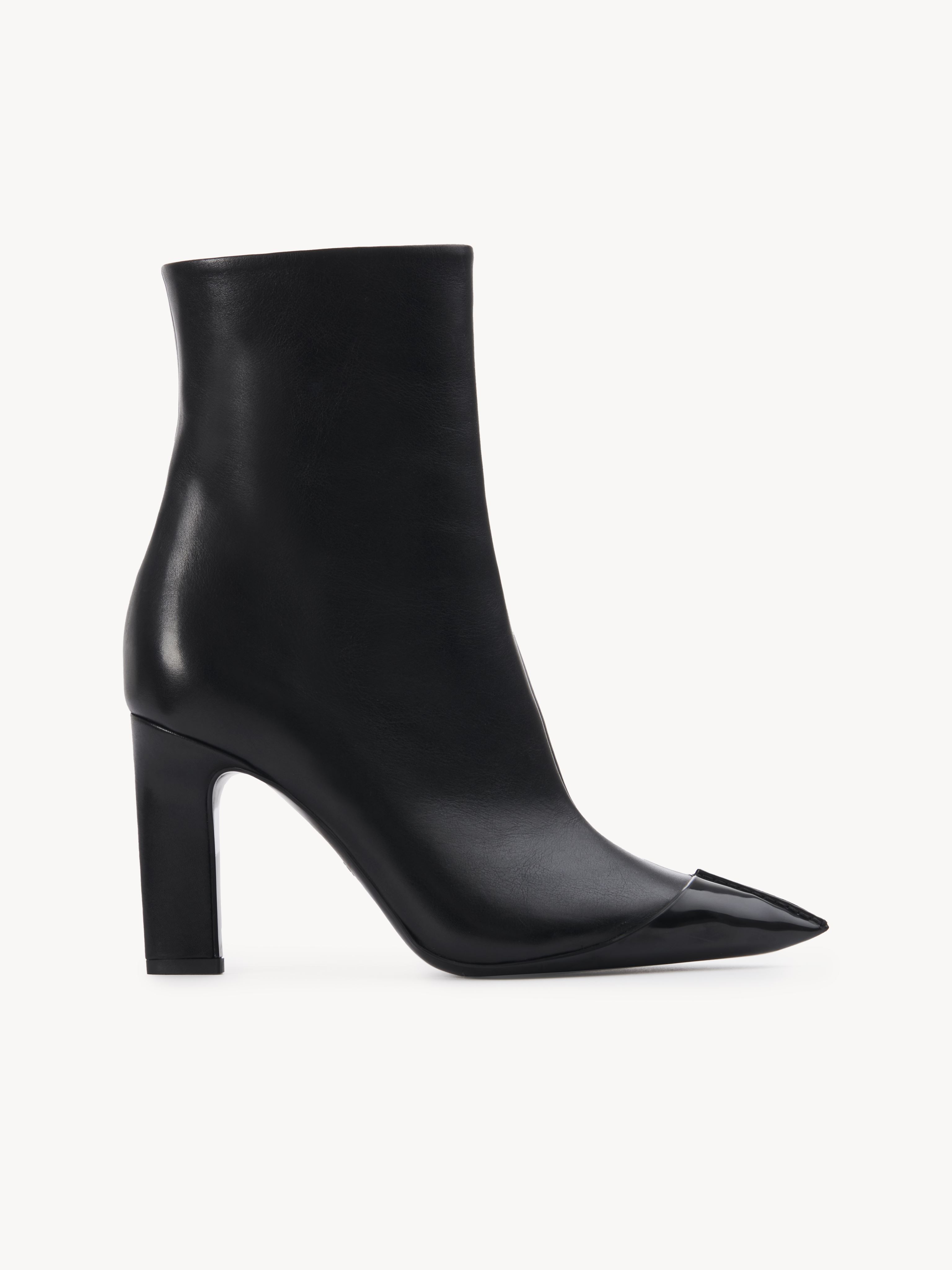 Chloé Jane Ankle Boot Black Size 5.5 100% Calf-skin Leather