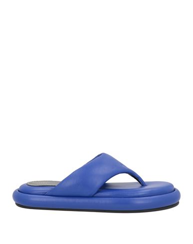 Proenza Schouler Woman Thong Sandal Blue Size 11 Soft Leather