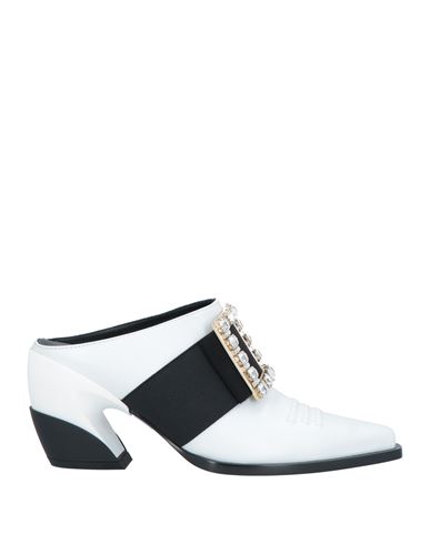Shop Roger Vivier Woman Mules & Clogs White Size 8 Soft Leather