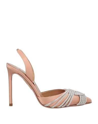 Aquazzura Gatsby Sling 105 Crystal-embellished Satin Slingback Pumps In Pink
