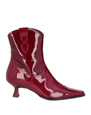 Zinda Woman Ankle Boots Burgundy Size 10 Soft Leather In Red