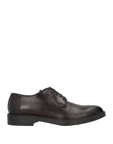 Shop L'homme National Man Lace-up Shoes Dark Brown Size 8 Calfskin