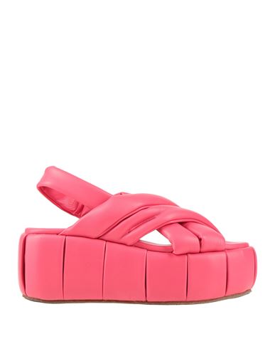 Themoirè Woman Sandals Coral Size 6 Textile Fibers In Red
