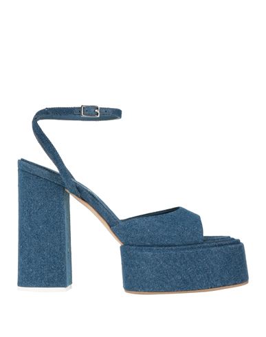 3juin Woman Sandals Blue Size 8.5 Textile Fibers