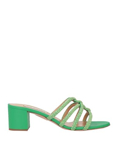 Aquazzura Woman Sandals Green Size 9.5 Soft Leather