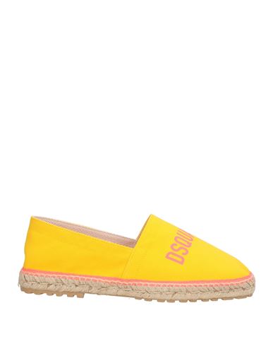 Dsquared2 Man Espadrilles Yellow Size 8 Textile Fibers