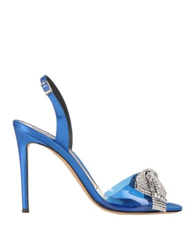 Alexandre Vauthier Woman Sandals Blue Size 8 Textile Fibers, Plastic