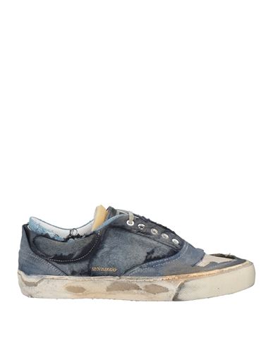 Hidnander Man Sneakers Navy Size 11 Leather, Textile Fibers In Transparent