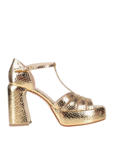 Elena Iachi Woman Sandals Gold Size 10 Textile Fibers