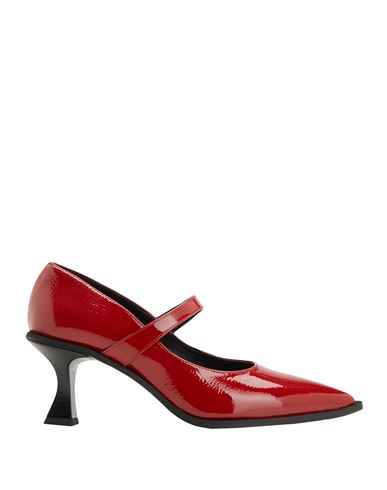 8 By Yoox Patent Leather Mary-jane Pumps Woman Pumps Brick Red Size 11 Calfskin