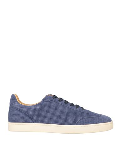 Brunello Cucinelli Man Sneakers Navy Blue Size 10 Soft Leather
