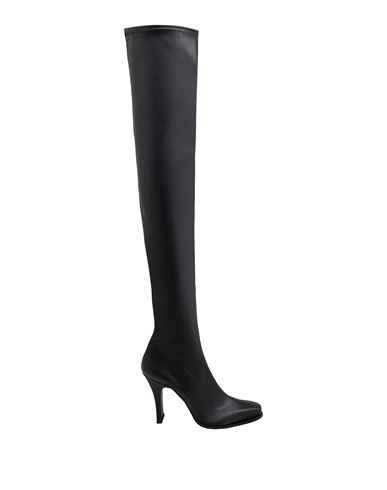 8 By Yoox Stretch Glitter Over-the-knee Boots Woman Knee Boots Black Size 5 Polyester