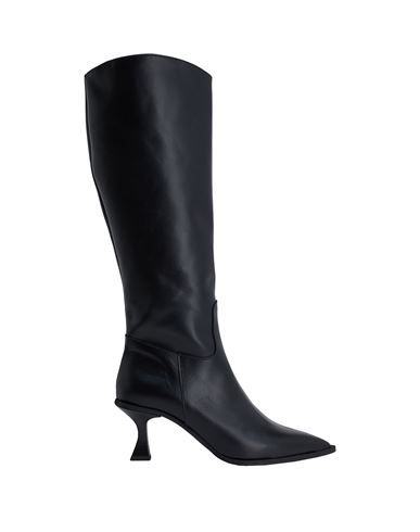 8 By Yoox Leather Pointed-toe Boots Woman Knee Boots Black Size 11 Calfskin