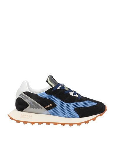 Run Of Man Sneakers Black Size 6 Leather, Textile Fibers In Multi