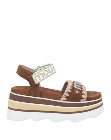 MOU MOU WOMAN SANDALS BROWN SIZE 8 COW LEATHER 