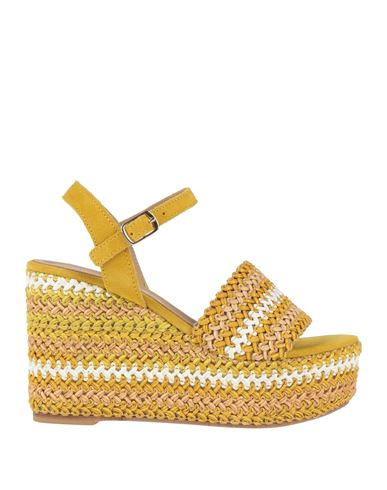 Fiorina Woman Sandals Mustard Size 6 Soft Leather In Yellow