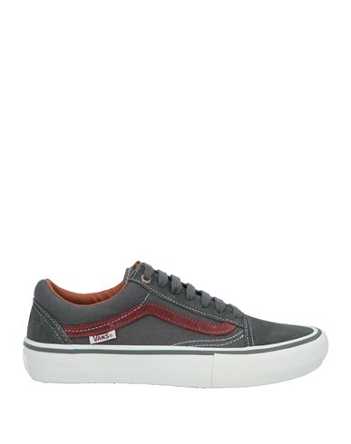 Vans Man Sneakers Lead Size 6.5 Soft Leather, Textile Fibers In Grey