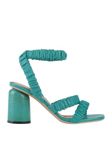 Halmanera Woman Sandals Turquoise Size 7 Soft Leather In Green