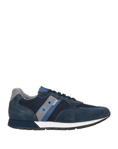Nero Giardini Man Sneakers Midnight Blue Size 11 Soft Leather, Textile Fibers