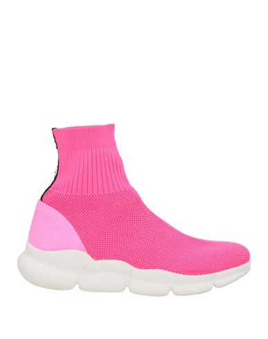Msgm Woman Sneakers Fuchsia Size 7 Textile Fibers, Leather In Pink