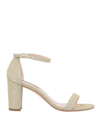 Stuart Weitzman Woman Sandals Silver Size 10.5 Textile Fibers In Gold