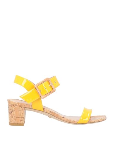 Stuart Weitzman Woman Sandals Yellow Size 7 Textile Fibers