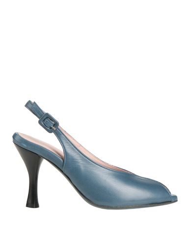 Fauzian Jeunesse Woman Sandals Slate Blue Size 10 Leather