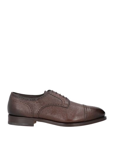 Santoni Man Lace-up Shoes Brown Size 11 Leather