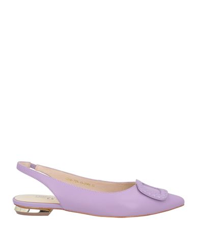 Shop Emanuélle Vee Woman Ballet Flats Lilac Size 8 Leather In Purple
