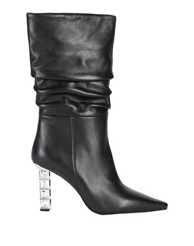 Karl Lagerfeld Kolumn Mid Leg Ruche Boot Woman Boot Black Size 10 Leather