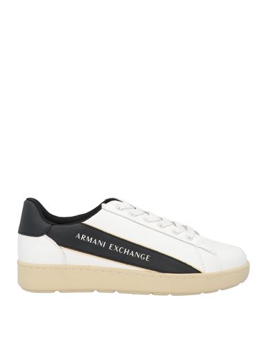 Armani Exchange Man Sneakers White Size 7 Bovine Leather, Polyester, Polyurethane