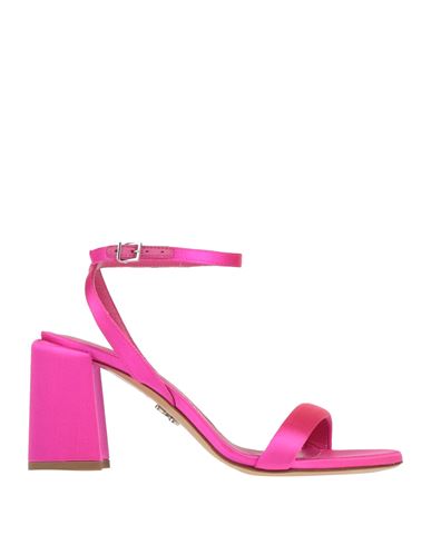Shop Sergio Levantesi Woman Sandals Fuchsia Size 6.5 Textile Fibers In Pink